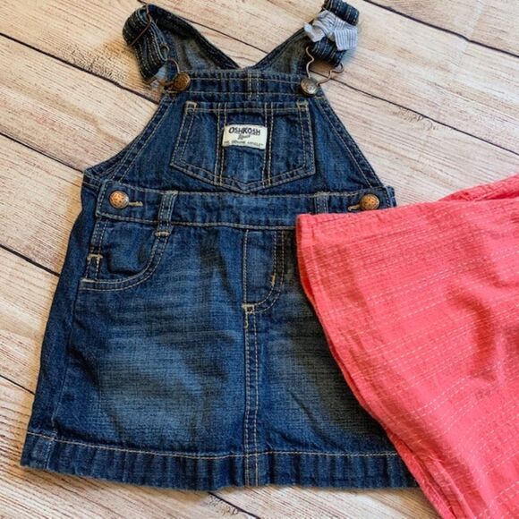 18M Girls Osh Kosh Bundle Overalls Top Shorts - Picture 2 of 2